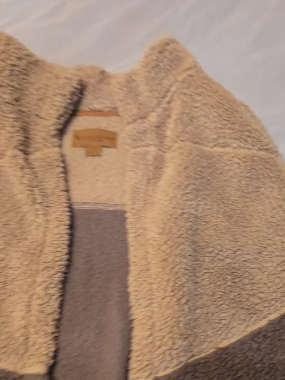 Koolaburra Two-Tone Sherpa Vest in Tan and Brown
